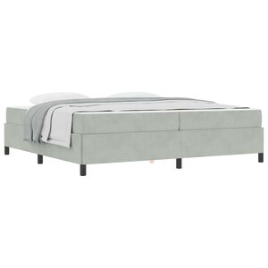 vidaXL Bedframe met matras Lichtgrijs 200 x 200 cm Stof