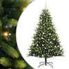 vidaXL Kunstkerstboom met scharnier 300 LEDs Groen 180 cm PVC en PE