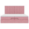 vidaXL Ottoman bed met matrassen 200x200cm fluweel roze
