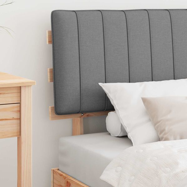 vidaXL Bedframe met Gevoerd Hoofdgedeelte Lichtgrijs 90 x 190 cm