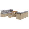 vidaXL Tuinbankenset 11 st Beige poly rattan