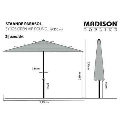 Madison Parasol Syros open structuur rond 350 cm ecru