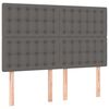 vidaXL Hoofdbord grijs 144x5x118/128 cm kunstleer