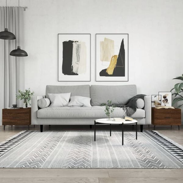 vidaXL Salontafels 2 st 50x50x40 cm bewerkt hout bruin eikenkleur