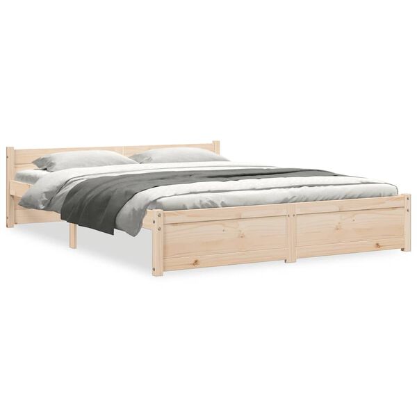 vidaXL Bedframe massief hout 135x190 cm