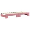 vidaXL Slaapbank met onderschuifbed en lades 80x200 cm fluweel roze
