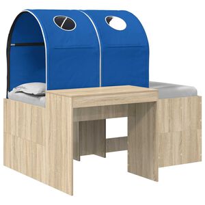 vidaXL Bed met Tunnel 3 st Sonoma eiken en blauw Bewerkt hout