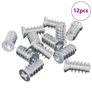 vidaXL Bout 12 pcs Zilver M6 x 12 mm IJzer