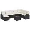 vidaXL Bankstel 9 st Zwart en cr&egrave;me poly rattan
