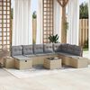 vidaXL Tuin Sofa Set met kussen 9 pcs Beige poly rattan