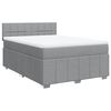 vidaXL Boxspring met matras stof lichtgrijs 160x200 cm