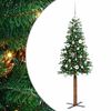 vidaXL Slanke Kerstboom Groen 150 cm PVC en massief dennenhout