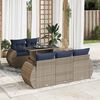 vidaXL 6-delige Loungeset met kussens poly rattan acacia grijs