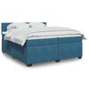 vidaXL Boxspring met matras fluweel blauw 200x200 cm