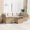 vidaXL Tuin Sofa Set 7 pcs Beige Poly riet