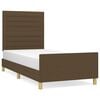 vidaXL Bedframe zonder matras 90x190 cm stof donkerbruin