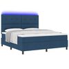 vidaXL Boxspring bed met matras met LED Blauw 180 x 200 cm Stof