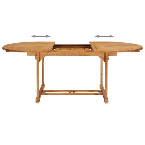 vidaXL 7-delige Tuinset massief teakhout