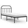 vidaXL Bedframe met hoofdbord metaal zwart 80x200 cm
