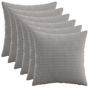 vidaXL Kussensloop 6 pcs HEERLEN Lichtgrijs 30 x 30 cm corduroy
