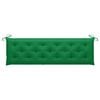 vidaXL Tuinbank met groen kussen 175 cm massief teakhout