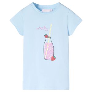 Kindershirt 128 zachtblauw