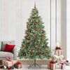 vidaXL Kunstkerstboom met LED -striplichten Groen 240 cm PVC en Metaal