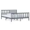 vidaXL Bedframe massief hout grijs 120x200 cm