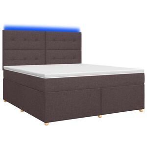 vidaXL Boxspringbed met matras Donkerbruin 160 x 200 cm Stof