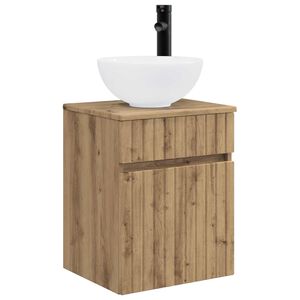 vidaXL Wandgemonteerde wastafelmeubel Artisanaal eiken 39 x 35 x 63 cm