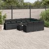 vidaXL 11-delige Loungeset met kussens poly rattan zwart