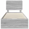 vidaXL Bedframe met lade Grijs Sonoma 75 x 190 cm Ingenieurshout