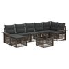 vidaXL Tuinbankenset 8 pcs Grijs poly rattan
