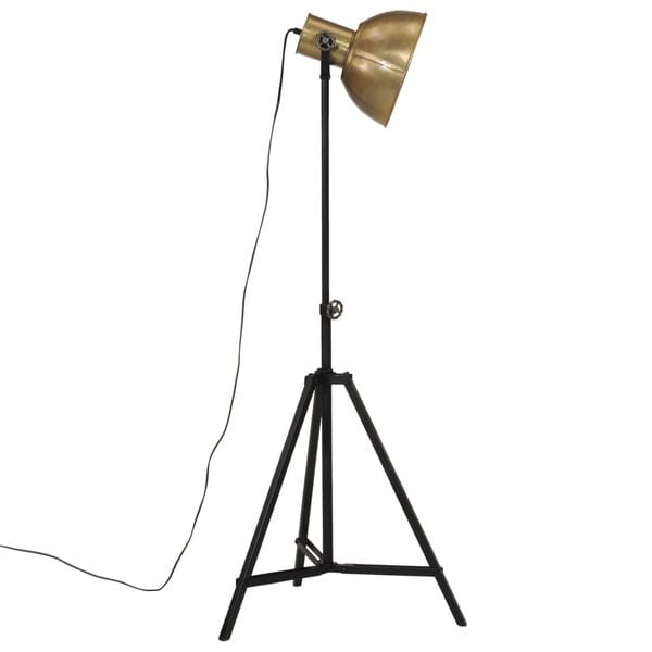 vidaXL Vloerlamp 25 W E27 61x61x90/150 cm antiek messingkleurig