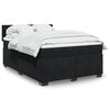 vidaXL Boxspring met matras fluweel zwart 140x200 cm