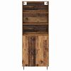 vidaXL Hoge kast Oud Hout 69,5 x 34 x 180 cm Geengineerd Hout en Glas