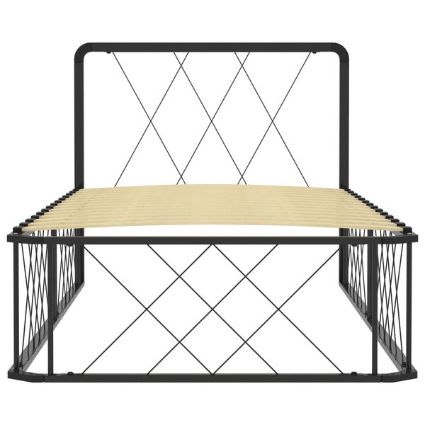 vidaXL Bedframe metaal zwart 90x200 cm