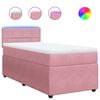 vidaXL Boxspring met matras fluweel roze 100x200 cm