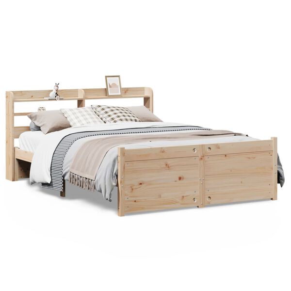 vidaXL Bedframe met hoofdbord massief grenenhout 120x190 cm