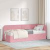 vidaXL Hoekbedframe met matras met hoofdeinde Roze 80 x 200 cm Fluweel
