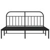 vidaXL Bedframe met hoofdbord metaal zwart 183x213 cm