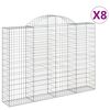 vidaXL Schanskorven 8 st gewelfd 200x30x140/160 cm ijzer