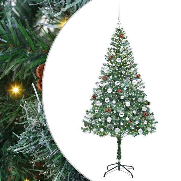 vidaXL Kunstkerstboom met 300 LED Groen 180 cm PVC en Staal