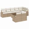 vidaXL Tuinbankenset 9 st Beige en Wit poly rattan