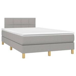 vidaXL Boxspring met matras stof lichtgrijs 120x190 cm