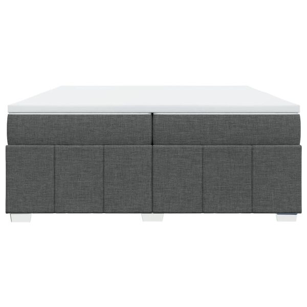 vidaXL Boxspring met matras stof donkergrijs 200x200 cm