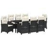 vidaXL Tuin eettafelset 9 st Zwart poly rattan