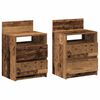 vidaXL Nachtkastjes 2 st met 2 lades 40x33x60 cm oud houtkleurig