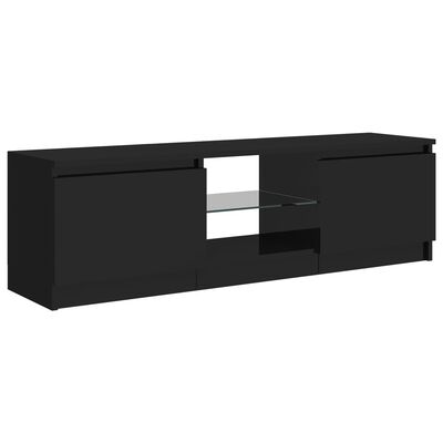 vidaXL Tv-meubel met LED-verlichting 120x30x35,5 cm hoogglans zwart