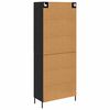 vidaXL Highboard Zwart Eiken 69,5 x 34 x 180 cm Bewerkt hout